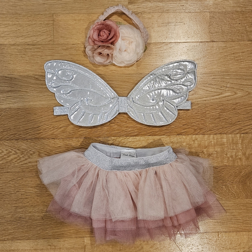 First Steps Headband Wing tutu 3pc set 0-12M